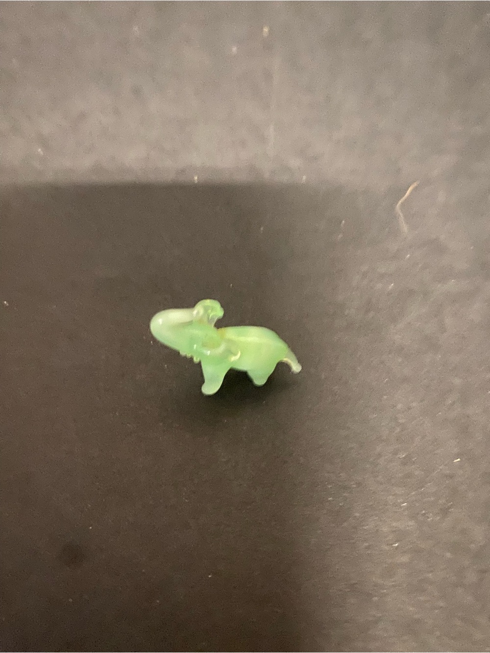 Small Green Jade Glass Elephant Figurine